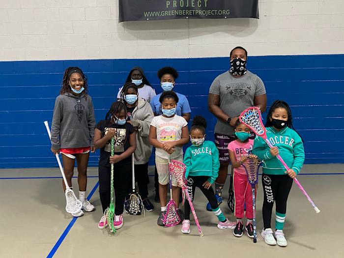 Chloe Jones with the girls she works with at the clinic. ©Dante Jones